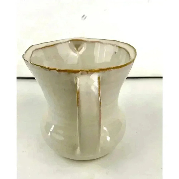 Small Ceramic Vase Pottery With Handles Beige 5" Tall - Picture 5 of 11